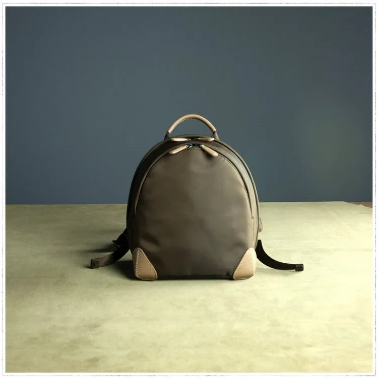 Womens Nylon Small Backpack Bag Dark Gray Best Mini Backpack Purse Nylon Rucksack for Ladies