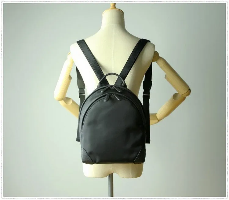 Womens Nylon Small Backpack Bag Dark Gray Best Mini Backpack Purse Nylon Rucksack for Ladies