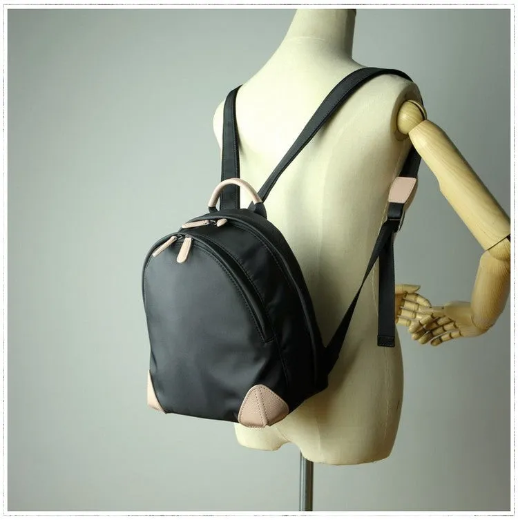 Womens Nylon Small Backpack Bag Dark Gray Best Mini Backpack Purse Nylon Rucksack for Ladies