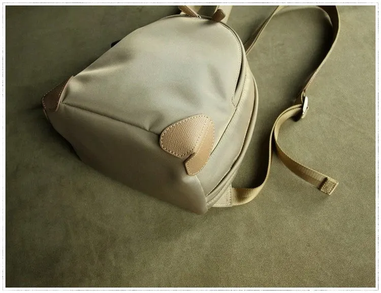 Womens Nylon Small Backpack Bag Dark Gray Best Mini Backpack Purse Nylon Rucksack for Ladies