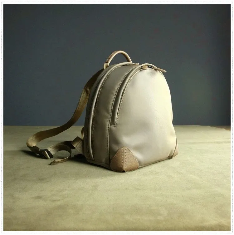 Womens Nylon Small Backpack Bag Dark Gray Best Mini Backpack Purse Nylon Rucksack for Ladies