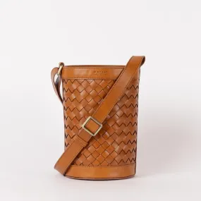Zola  Woven Leather Bag - Cognac