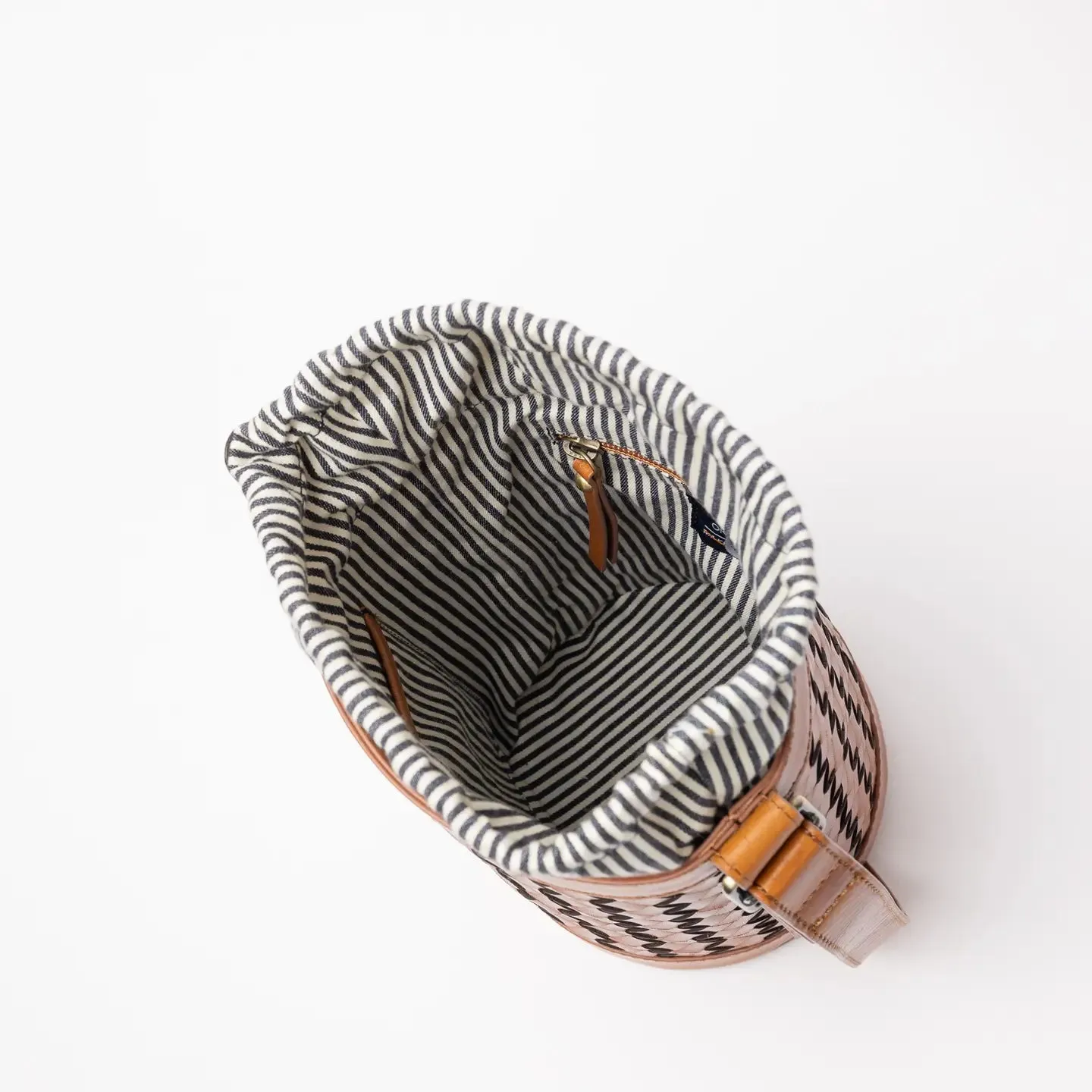 Zola  Woven Leather Bag - Cognac